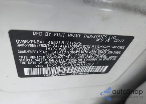 2017 Subaru Forester 2.0Xt Premium from USA, damaged, VIN JF2SJGEC3HH551037